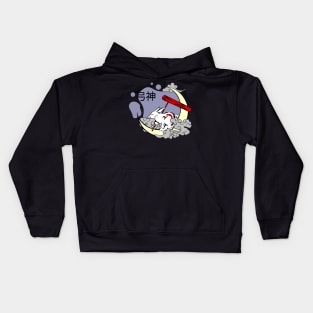 OKAMI Inspired Moon Rabbit Print Kids Hoodie